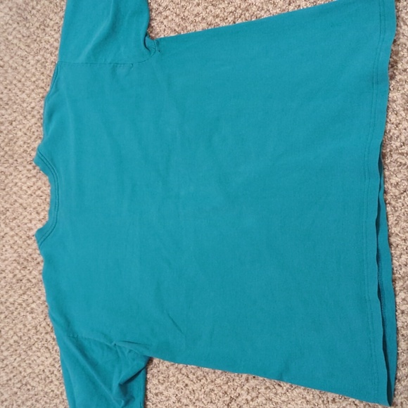 Teal Graphic T-Shirt with Hummingbird and Flowers - Picture 10 of 11